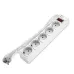 Фильтр-удлинитель 5 гнезд с USB type-A + type-A, ПВС 3*1, 10А/2,2кВт, выключатель с индикацией, с заземлением, белый, 1,8 метра DOMTOK