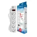 Фильтр-удлинитель 5 гнезд с USB type-A + type-A, ПВС 3*1, 10А/2,2кВт, выключатель с индикацией, с заземлением, белый, 1,8 метра DOMTOK