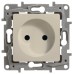 Розетка 1-местная без заземления без защитных шторок 16А слоновая кость ETIKA