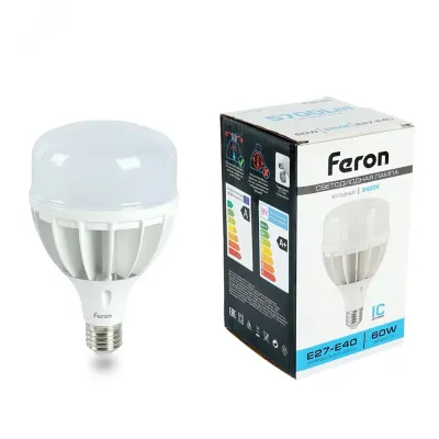 Лампа светодиодная, (60W) 230V E40 6400K T120, LB-65