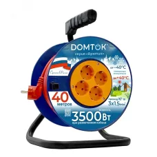 Удлинитель силовой на катушке АРКТИК КГ 3*1,5, 3,5 кВт, с заземлением, 40 метров DOMTOK