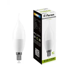 Лампа светодиодная, (11W) 230V E14 4000K на ветру С37T, LB-770