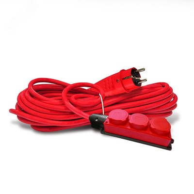 Удлинитель силовой 3 розетки IP-44 АРКТИК Морозостойкий КГ 3x1,5, 3,5кВт, с заземлением, 10 метров DOMTOK