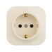 Розетка 1-местная для открытой установки с заземлением без защитных шторок 16А слоновая кость QUTEO