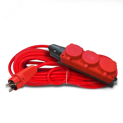 Удлинитель силовой 3 розетки IP-44 АРКТИК Морозостойкий КГ 3x1,5, 3,5кВт, с заземлением, 40 метров DOMTOK