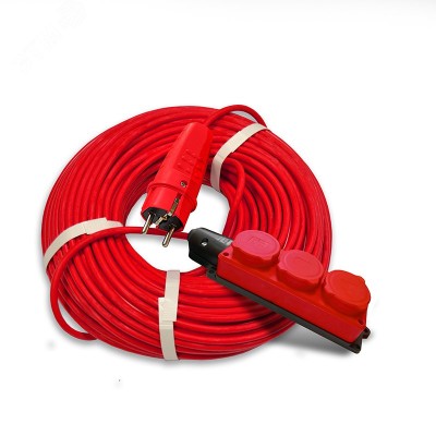 Удлинитель силовой 3 розетки IP-44 АРКТИК Морозостойкий КГ 3x1,5, 3,5кВт, с заземлением, 50 метров DOMTOK