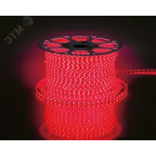 Лента светодиодная, 60SMD(2835)/m 4.4W/m 230V IP65 100m, красный, LS704 с 2 сетевыми шнурами, 2 заглушками, 2 коннекторами,10 крепежами в комплекте