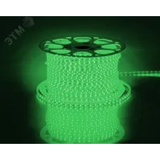 Лента светодиодная, 60SMD(2835)/m 4.4W/m 230V IP65 100m, зеленый, LS704 с 2 сетевыми шнурами, 2 заглушками, 2 коннекторами,10 крепежами в комплекте
