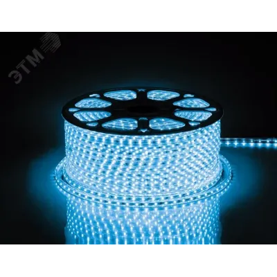 Лента светодиодная, 60SMD(2835)/m 4.4W/m 230V IP65 100m, синий, LS704 с 2 сетевыми шнурами, 2 заглушками, 2 коннекторами,10 крепежами в комплекте