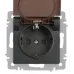 Розетка Intro Accent 6-203-07 2P+E Schuko с крышкой, 16А-250В, IP20, СУ, AL/CU, графит