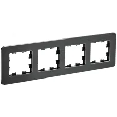BRITE Рамка 4 поста РУ-4-1-Бр металл черный RE AL IEK