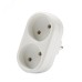 Разветвитель 2 гнезда плоский, без заземления 250В 2200Вт белый DOMTOK