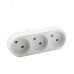 Разветвитель 3 гнезда плоский, без заземления 250В 2200Вт белый DOMTOK