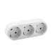 Разветвитель 3 гнезда плоский, с заземлением 250В 3500Вт белый DOMTOK