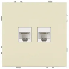 Розетка скрытого монтажа в рамку информационная двойная 2XRJ45 IP20 слоновая кость 15-3108-02 Galaxy