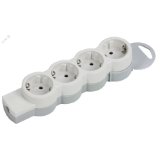 STANDARD Колодка для удлинителя с заземлением К04 4 места белая IEK