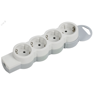 STANDARD Колодка для удлинителя с заземлением К04 4 места белая IEK