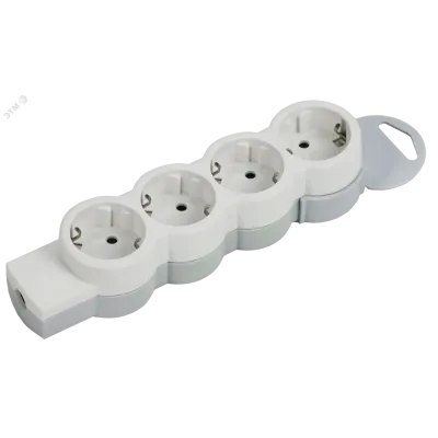 STANDARD Колодка для удлинителя с заземлением К04 4 места белая IEK