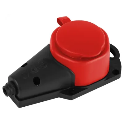Колодка ЭРА KX-1e-RED-IP44 каучуковая с заземлением 1 розетка 16A IP44 красная