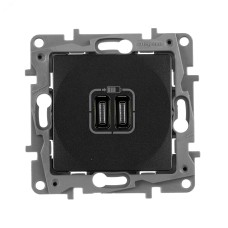 Розетка USB C+C 15Вт антрацит ETIKA