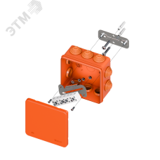Коробка огнестойкая E45 100х100х50мм с клеммниками 7 полюсов 0,5-6мм2 IP55 HF EKF