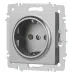 Розетка Intro Accent 6-202-03 2P+E Schuko, 16А-250В, IP20, СУ, алюминий