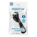 Шнур с вилкой, ПВС, 3*1, с заземлением, 10А, 2 метра, черный, DOMTOK