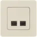 Розетка компьютерная двойная RJ45 категория 6 UTP слоновая кость INSPIRIA