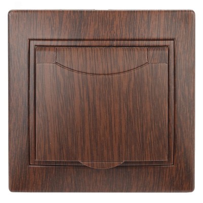 1-203-10 Intro Розетка 2P+E Schuko с крышкой, 16А-250В, IP20, СУ, Plano, венге (10/100/1500)