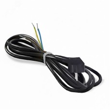 Шнур с вилкой, ПВС, 3*1.5, с заземлением, 16А, 2 метра, черный, DOMTOK