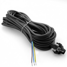 Шнур с вилкой, ПВС, 3*1.5, с заземлением, 16А, 5 метров, черный, DOMTOK