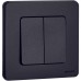 Выключатель 2-клавишный 10АХ безвинтовое крепление антрацит INSPIRIA