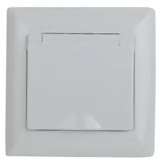 Розетка Intro Solo 4-209-01 2P+E Schuko с крышкой и шторками, 16А-250В, IP44, СУ, белый