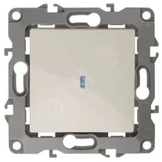 12-1102-02 ЭРА Выключатель с подсветкой, 10АХ-250В, IP20, Эра12, слоновая кость (10/100/3200)