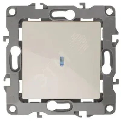12-1102-02 ЭРА Выключатель с подсветкой, 10АХ-250В, IP20, Эра12, слоновая кость (10/100/3200)