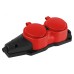 Колодка KX-2e-RED-IP44 каучуковая с заземлением 2 розетки 16A IP44 красная