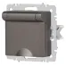 Розетка Intro Accent 6-203-09 2P+E Schuko с крышкой, 16А-250В, IP20, СУ, AL/CU, титан