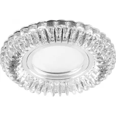 Светильник потолочный встраиваемый со светодиодной подсветкой 15LEDx2835 SMD 4000K, MR16 50W G5.3, прозрачный, хром, CD904 с драйвером в комплекте