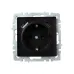 BRITE Розетка с заземлением с защитными шторками 16А с USB A+C 18Вт РЮш11-1-БрЧ черный