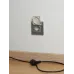 BRITE Розетка с заземлением с защитными шторками и крышкой 16А IP20 РСбш10-3-БрА алюминий
