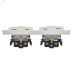 BRITE Комплект 1-местная с заземлением с защитными шторками и крышкой 16А IP44 2 штуки в сборе с двойной рамкой РСбш10-3-44-БрБ белый