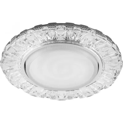 Светильник встраиваемый со светодиодной подсветкой 20LEDx2835 SMD 4000K, 15W GX53, без лампы, прозрачный, хром, CD4023 с драйвером в комплекте