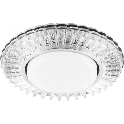 Светильник встраиваемый со светодиодной подсветкой 20LEDx2835 SMD 4000K, 15W GX53, без лампы, прозрачный, хром, CD4025 с драйвером в комплекте