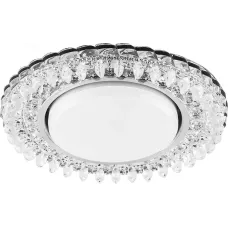 Светильник встраиваемый со светодиодной подсветкой 20LEDx2835 SMD 4000K, 15W GX53, без лампы, прозрачный, хром, CD4027 с драйвером в комплекте
