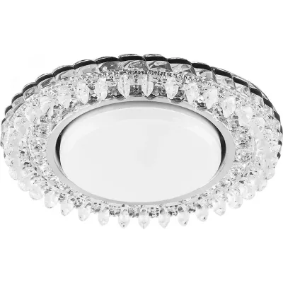 Светильник встраиваемый со светодиодной подсветкой 20LEDx2835 SMD 4000K, 15W GX53, без лампы, прозрачный, хром, CD4027 с драйвером в комплекте