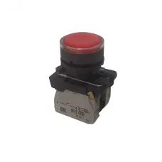 Кнопка КМЕ4622мЛ-24В-красный-2но+2нз-цилиндр-индикатор-IP65