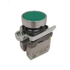 Кнопка КМЕ4111мС-зеленый-1но+1нз-цилиндр-IP40
