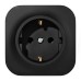 Розетка 1-местная для открытой установки с заземлением без защитных шторок 16А черный матовый QUTEO
