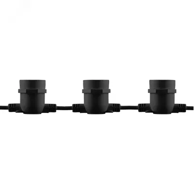 Гирлянда 230V 10 E27 черный, шаг 50cm, IP 65, 8м (3м сетевой шнур), CL50-8