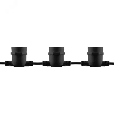 Гирлянда 230V 20 E27 черный, шаг 50cm, IP 65, 13м (3м сетевой шнур), CL50-13